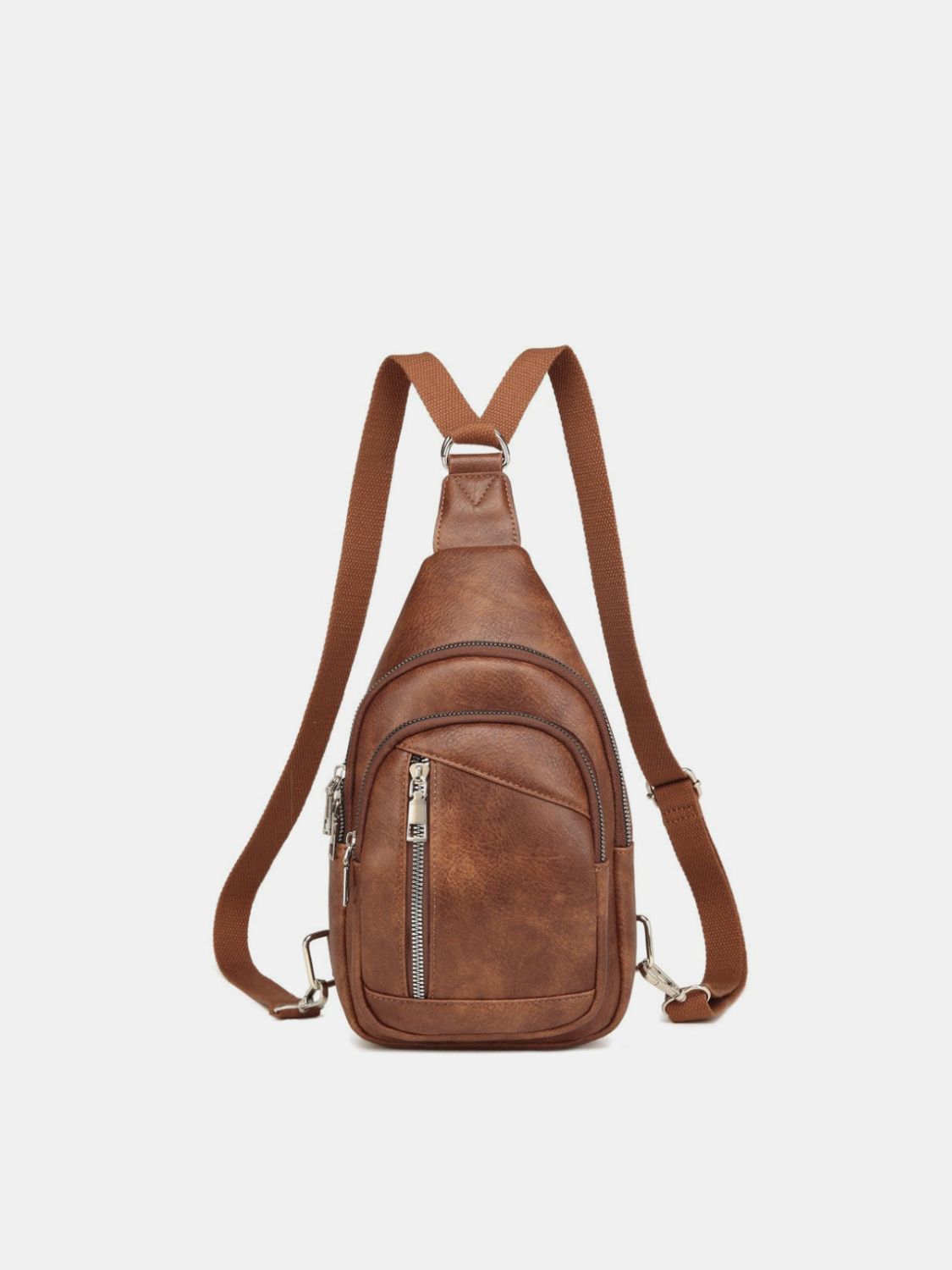 PLeather Crossbody Bag with Two Detachable Straps