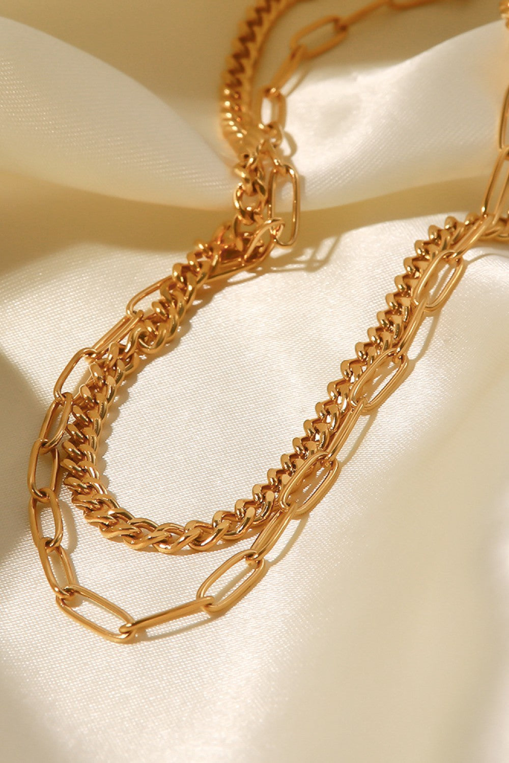 18K Gold Plated Layered Chain Necklace