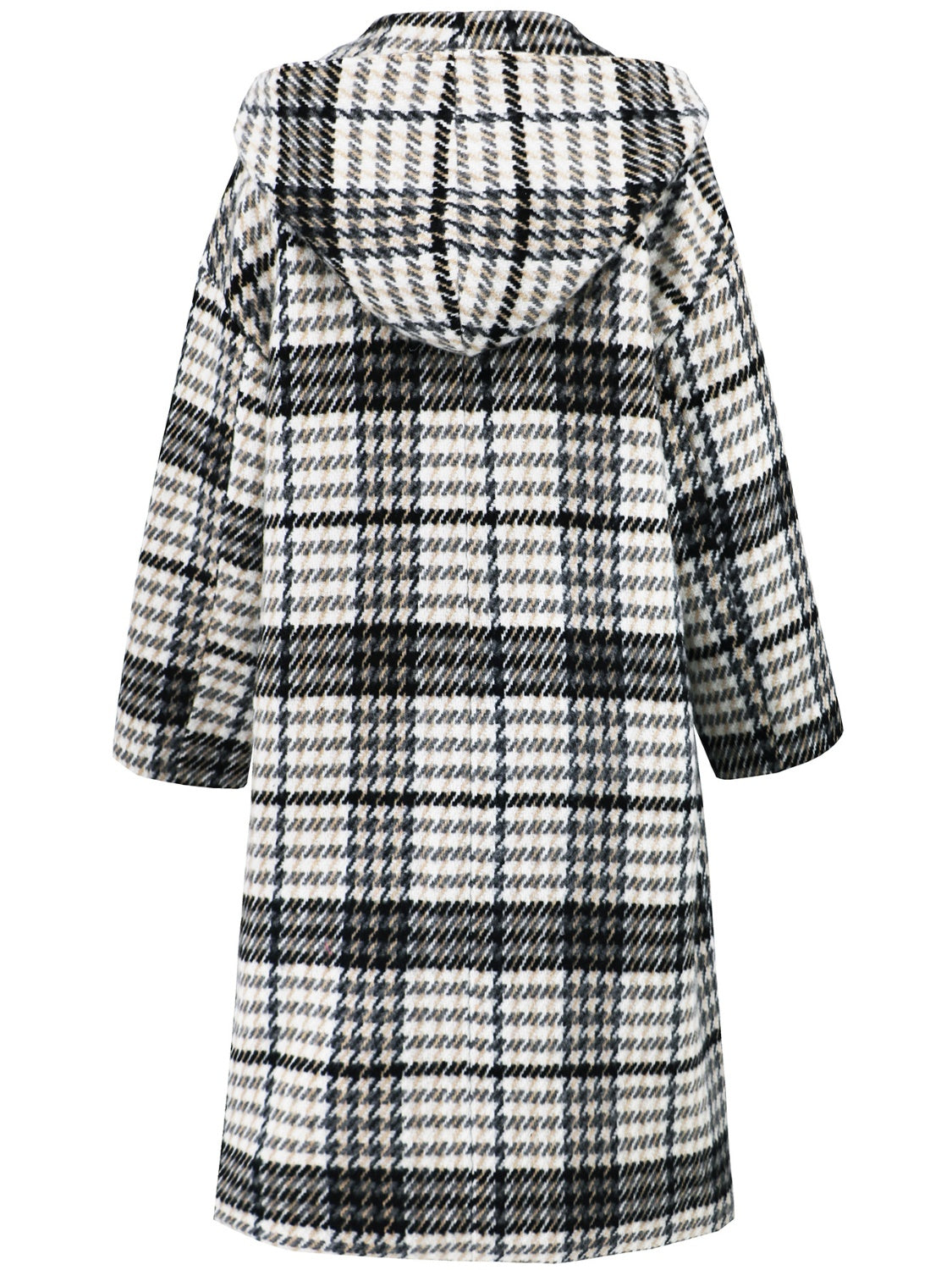 Plaid Double-Breasted Long Sleeve Longline Shacket