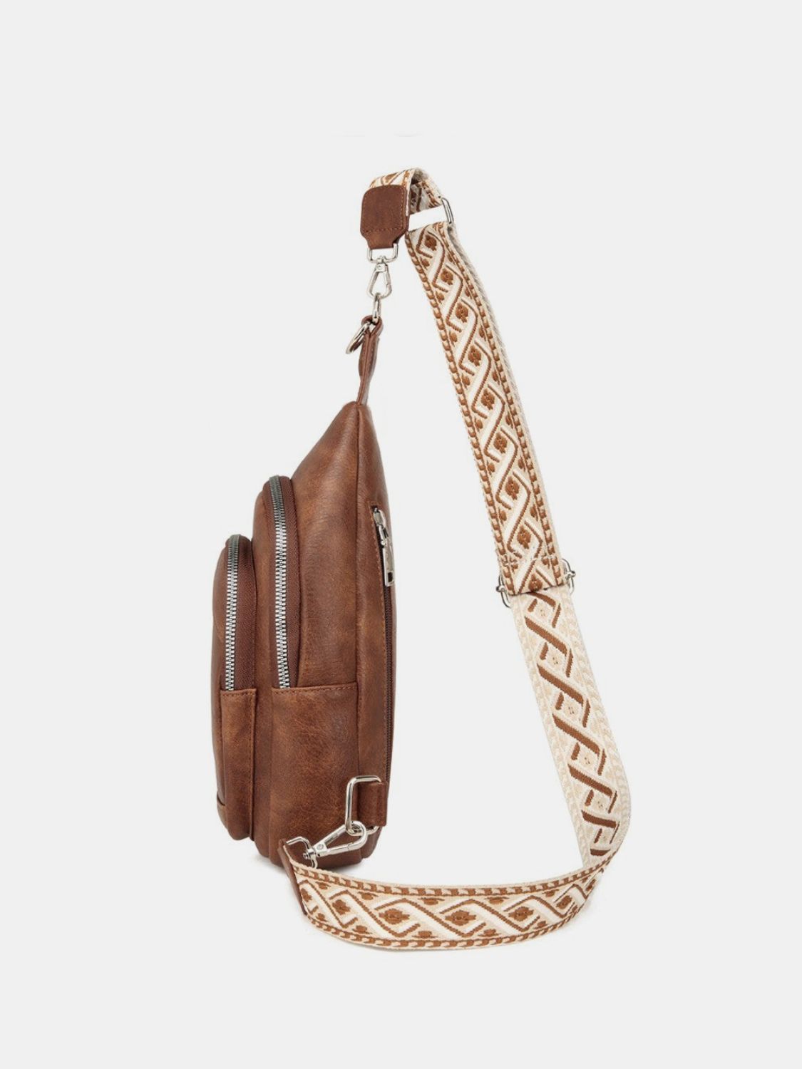 PLeather Crossbody Bag with Two Detachable Straps