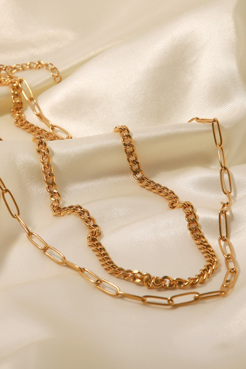 18K Gold Plated Layered Chain Necklace