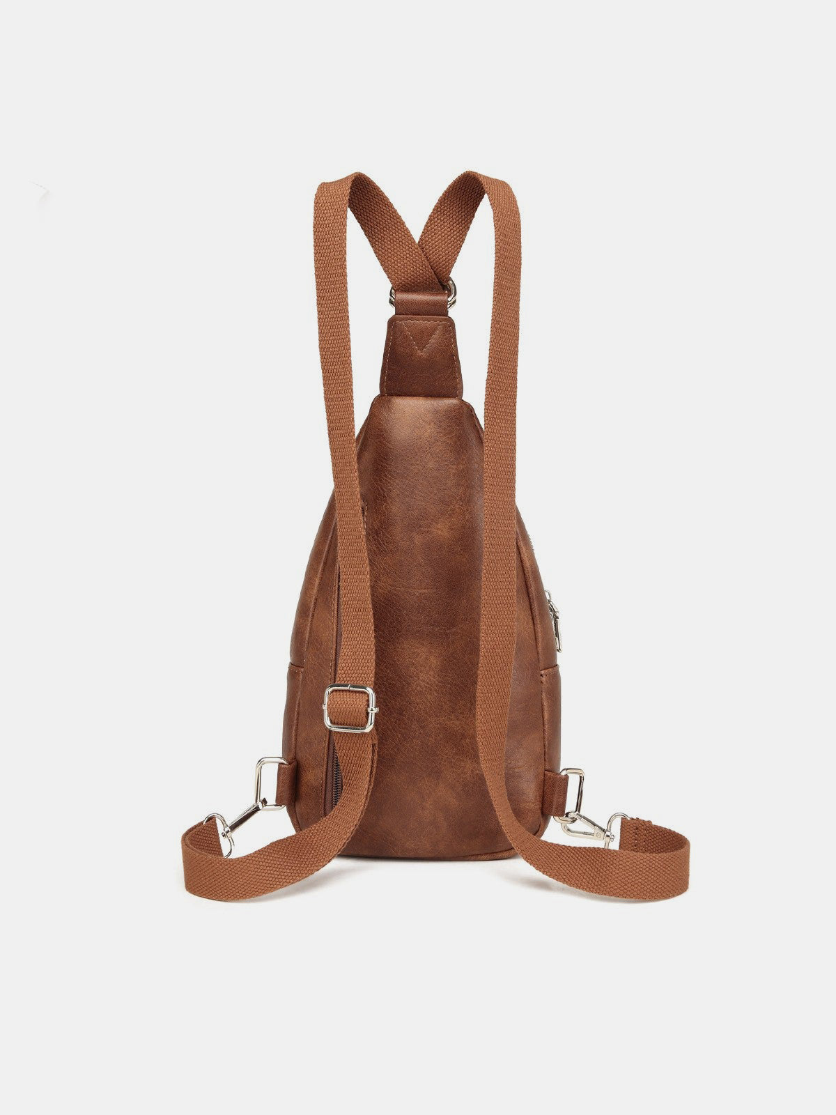 PLeather Crossbody Bag with Two Detachable Straps